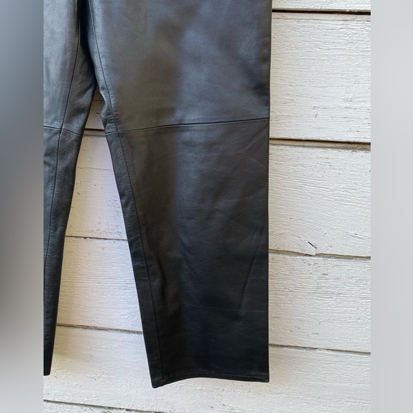 Vintage Black Leather Pants by Jones New York Sport, Size 10 - Picture 6 of 7